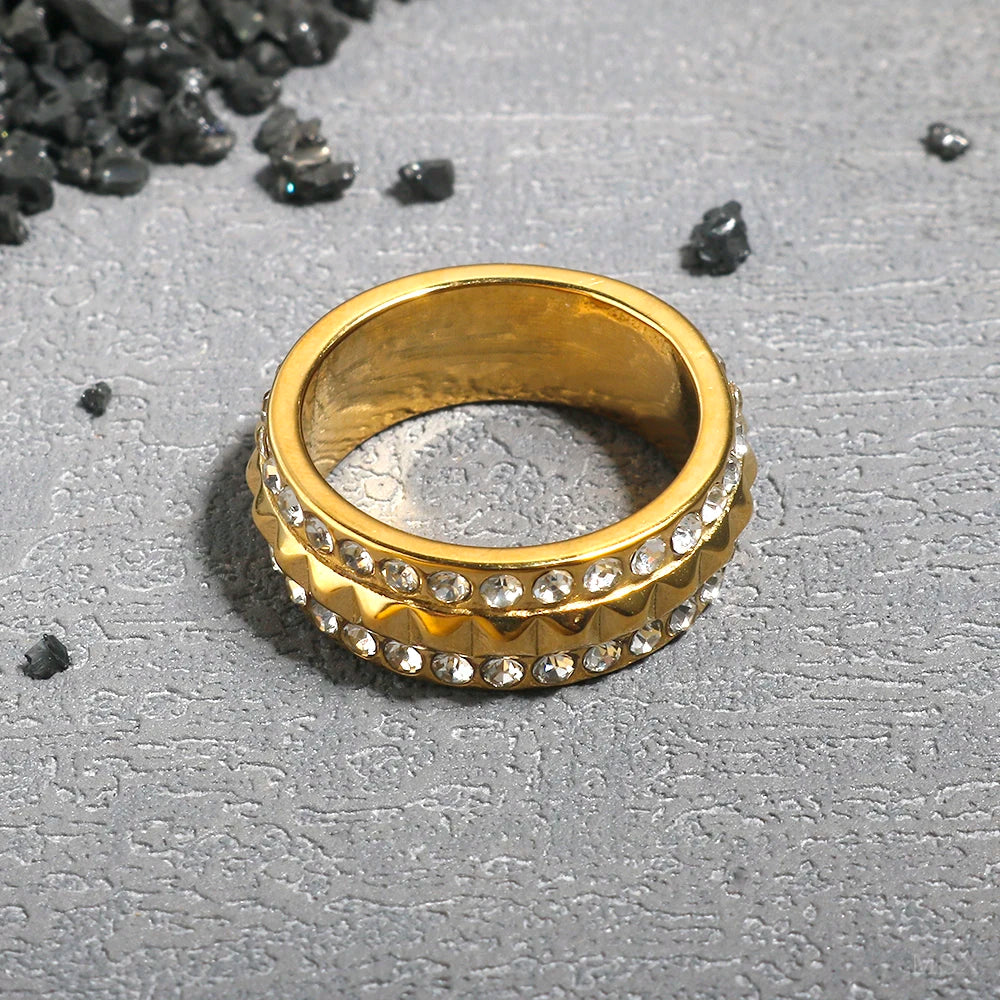 Women's Zircon Ring — Waterproof Stainless Steel Fashion Jewellery