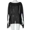 Women's Chiffon See-through Blouse — Elegant Sexy Night Club Cover-up Top