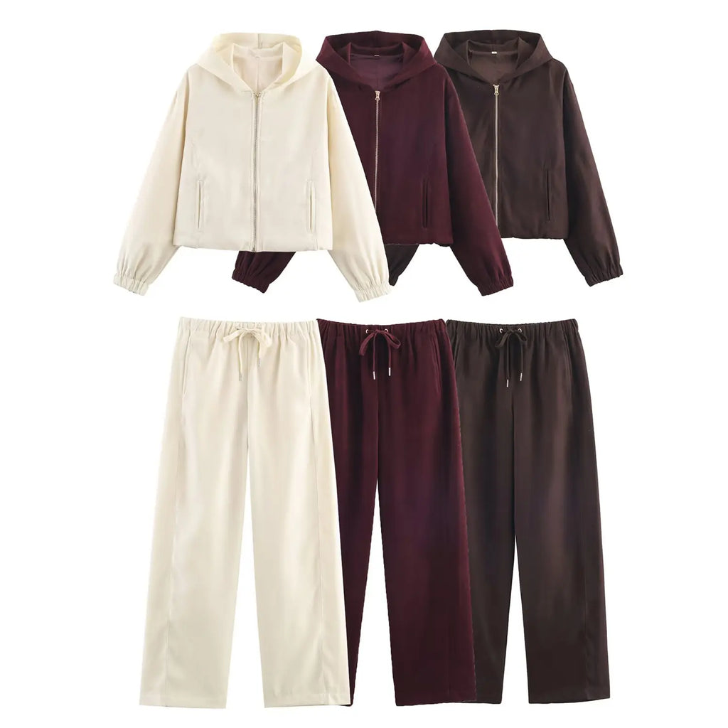 Women's High-Waisted Casual Trousers — Solid Colour Fashion Wide Leg Pants