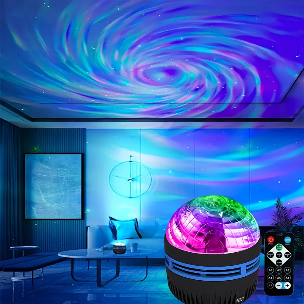 LED Galaxy Projector Night Light — Starry Sky Lamp with Remote Control