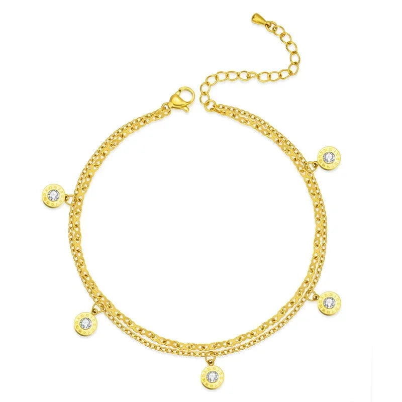 Stainless Steel Bohemian Anklet — Waterproof Personalised Foot Jewellery