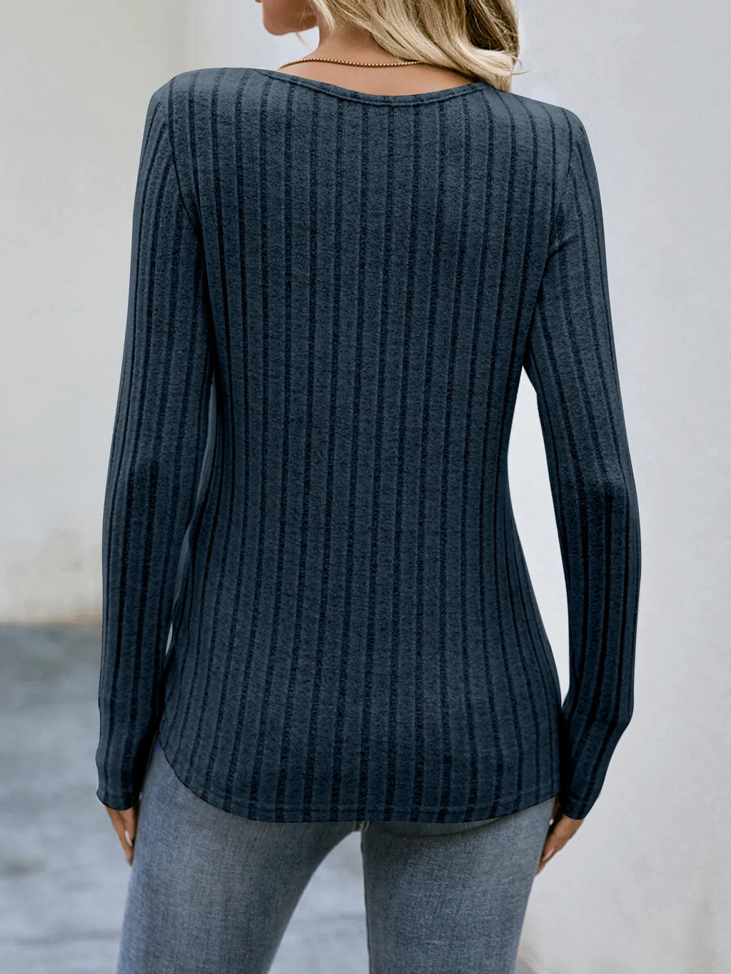 Women's Clothing Western Tops 2024 hot autumn new waist cinched round neck tight long sleeved top Europe America T-Shirts Tees