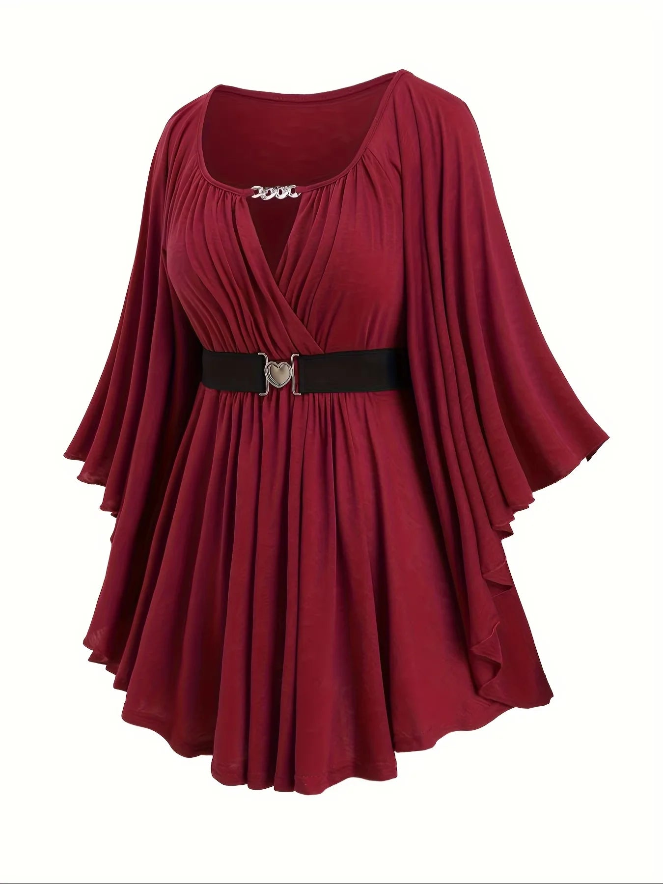 New autumn and winter  fashion women's clothing, oversized with an irregular hem, solid color, heart-shaped