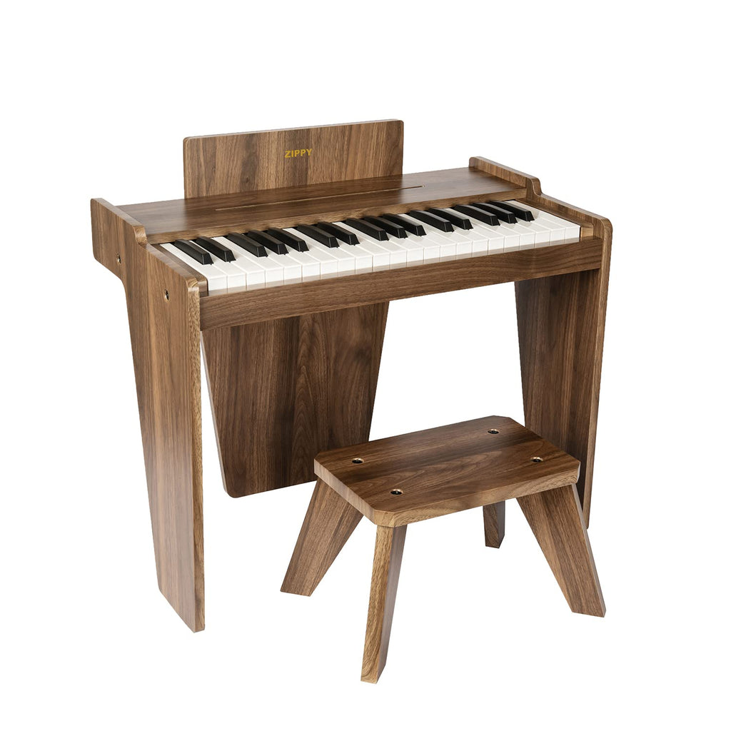 ZIPPY Kids Piano Keyboard 37 Keys Digital Piano for Kids Music Educational Instrument Toy Wood Piano for 3+ Girls and Boys Walnut Basic